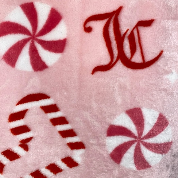 Juicy Couture Pink Candy Canes Throw Blanket 50\